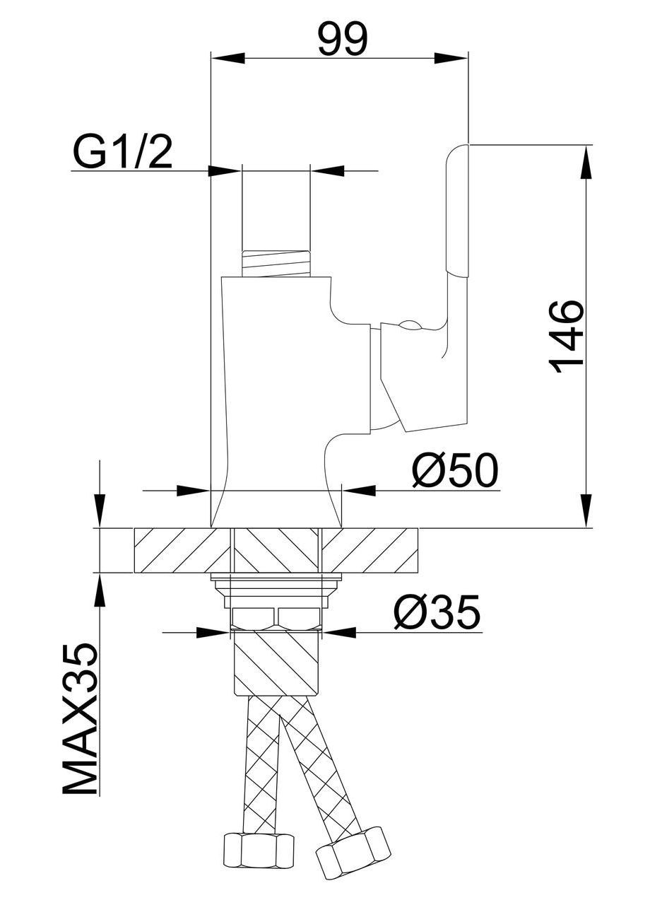 Корпус смесителя для кухни F4034 под гибкий излив, белый/хром Frap (275335365)