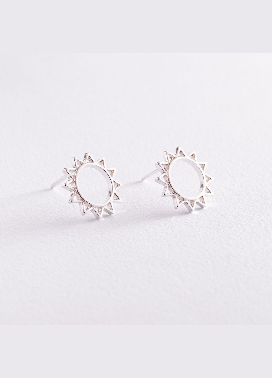 Серебряные серьги - пусеты Солнце 123205 Oniks (264022698)