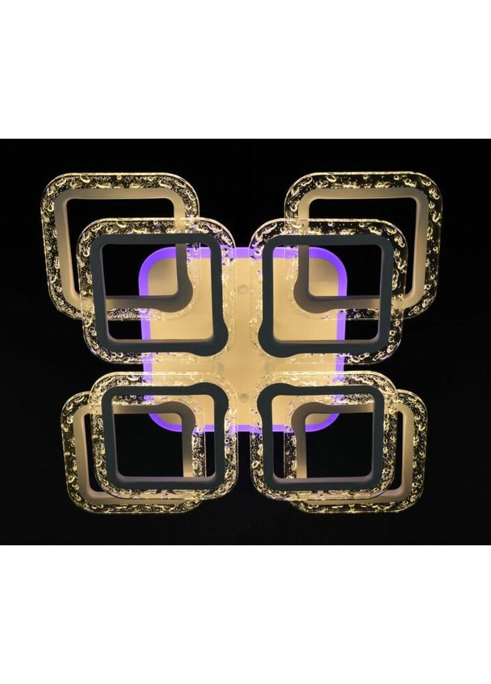 Люстра светодиодная потолочная LED светильник для квартиры на потолок лэд с пультом 26547 Белый 11х46х46 см. Sunnysky (324395817)