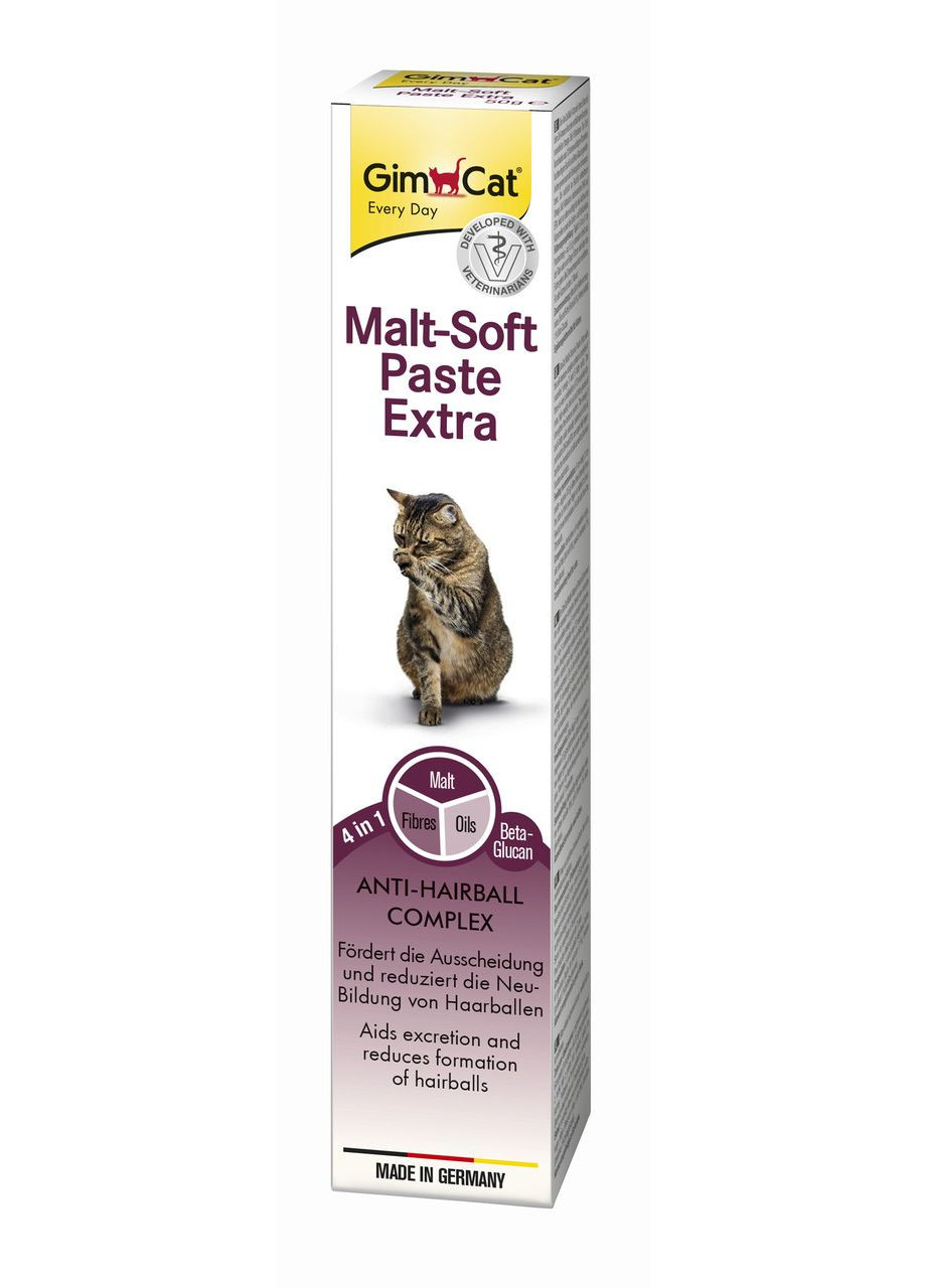 Паста Every Day Malt-Soft Paste Extra для кошек, выведение шерсти из желудка, 50 г GimCat (363196311)