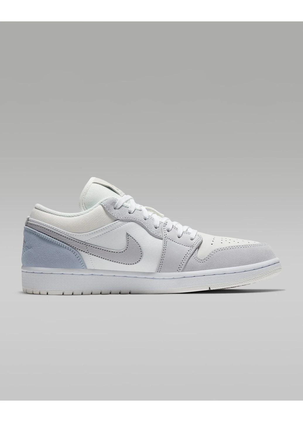 Цветные демисезонные кроссовки 1 low white/grey cv3043-100 Air Jordan