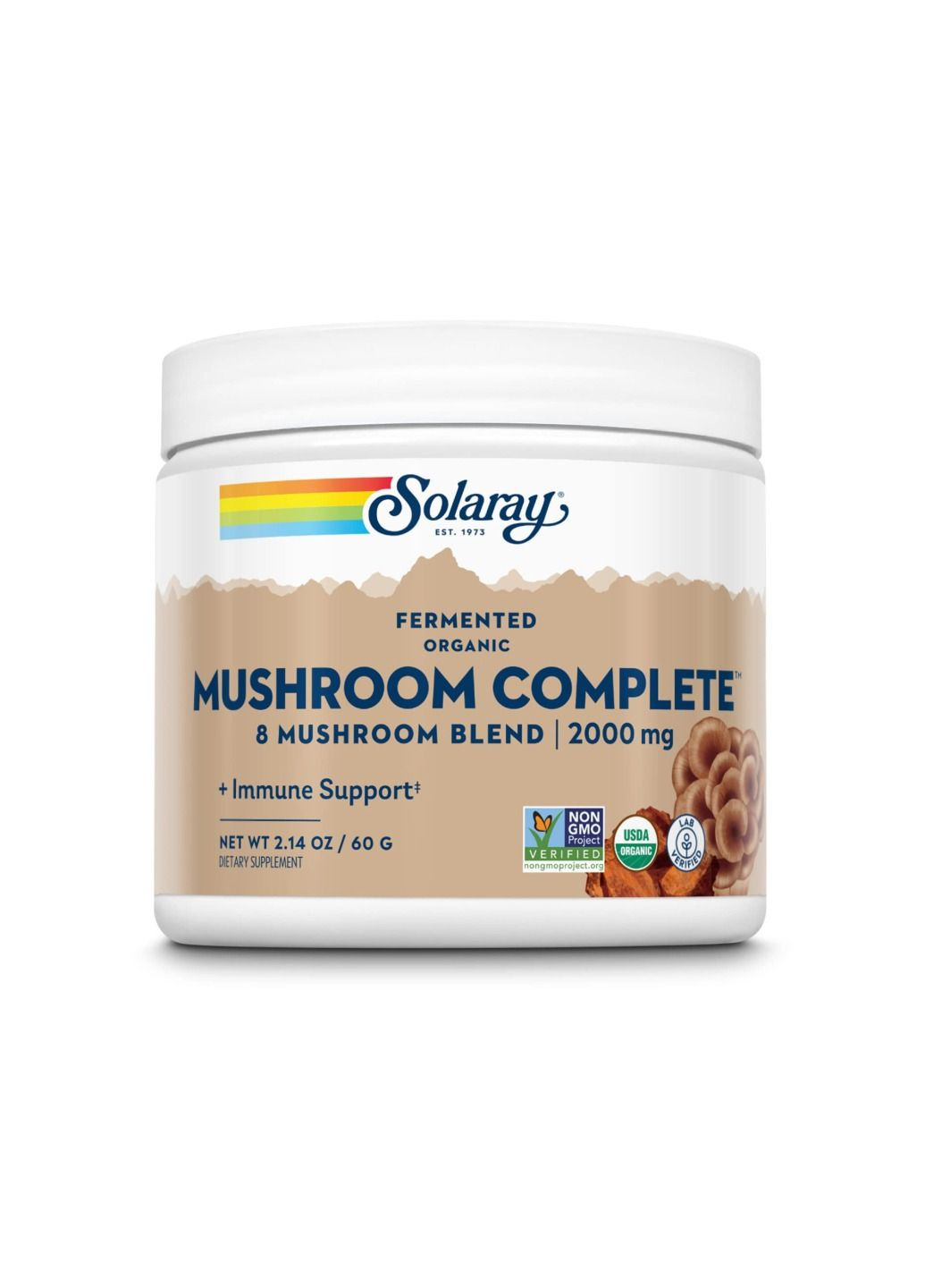 Добавка Organic Fermented Mushroom Complete 2000mg - 60g Solaray (288677423)