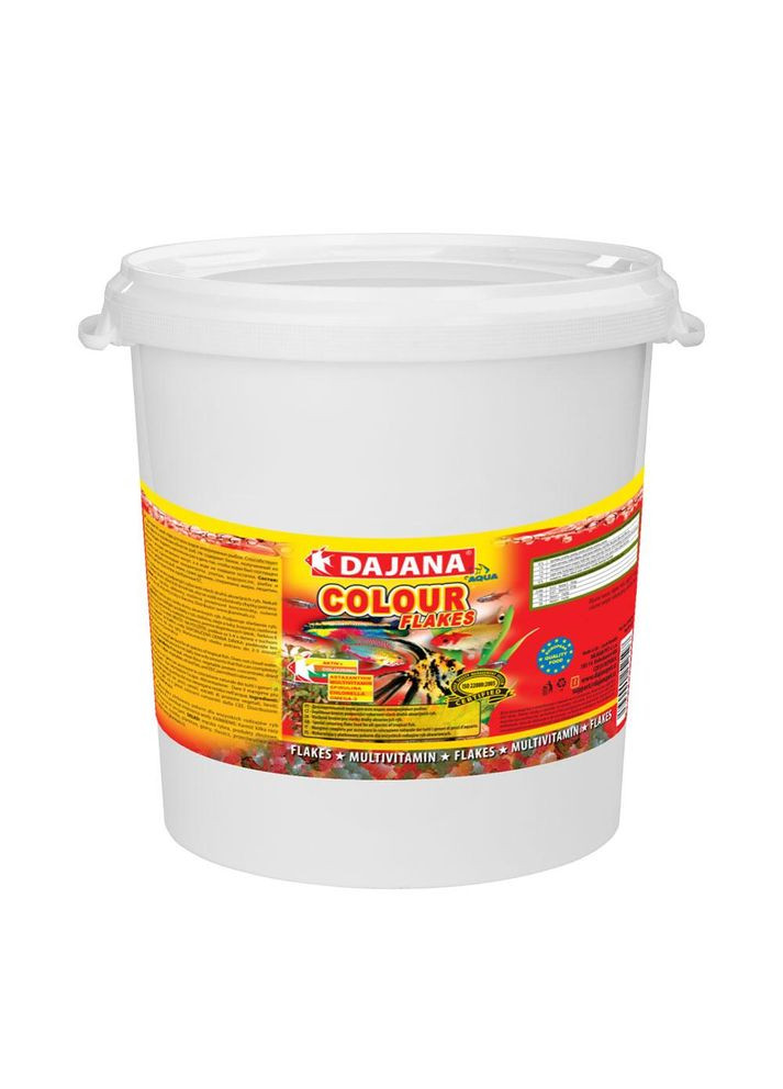 Корм для всех видов аквариумных рыб в хлопьях для окраски Dajana COLOUR FLAKES 18л/4кг (*) Dajana Pet (316261620)