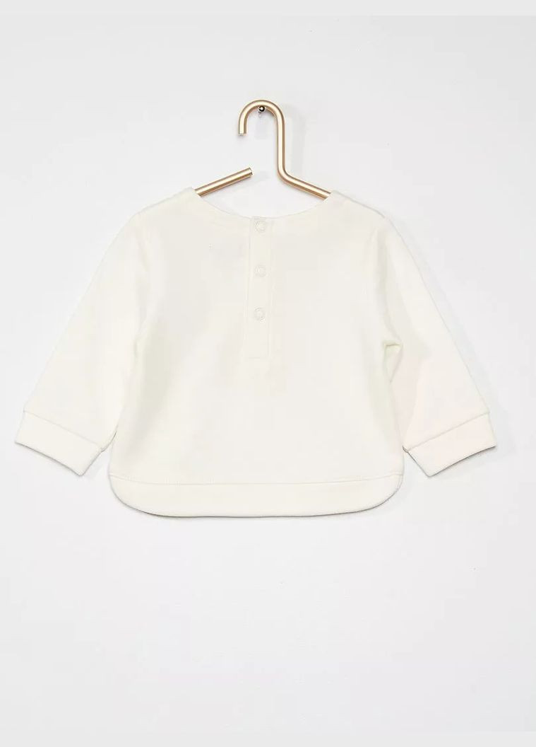 Kiabi світшот демісезон,молочний з принтом, молочний