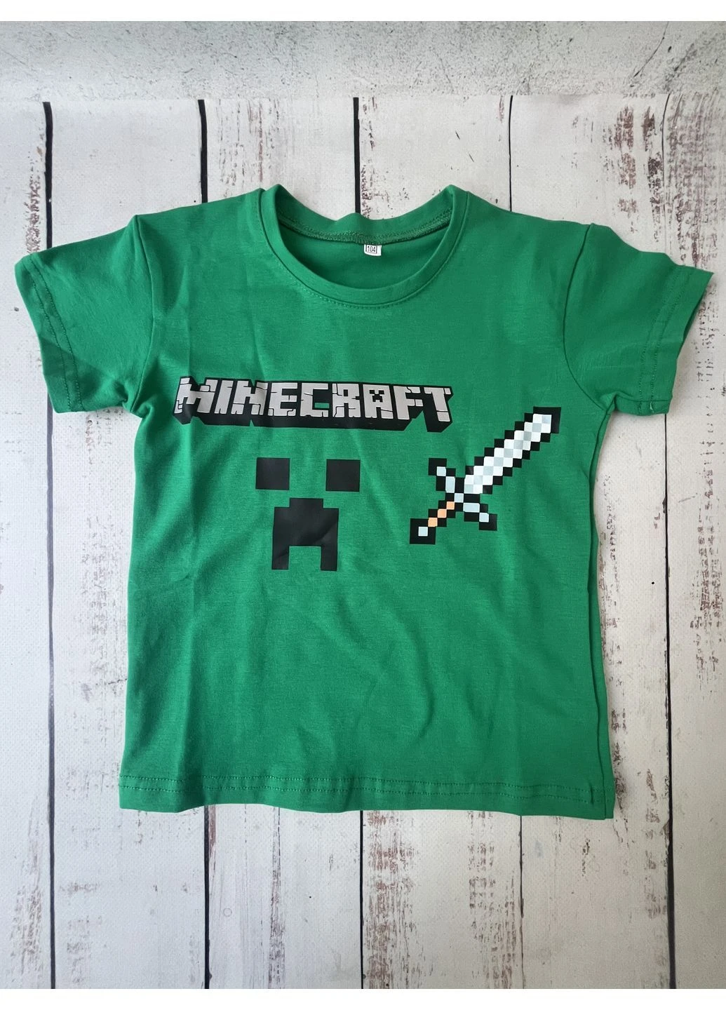 Зелена літня футболка дитяча на хлопчика minecraft зелений (1573) Reluna