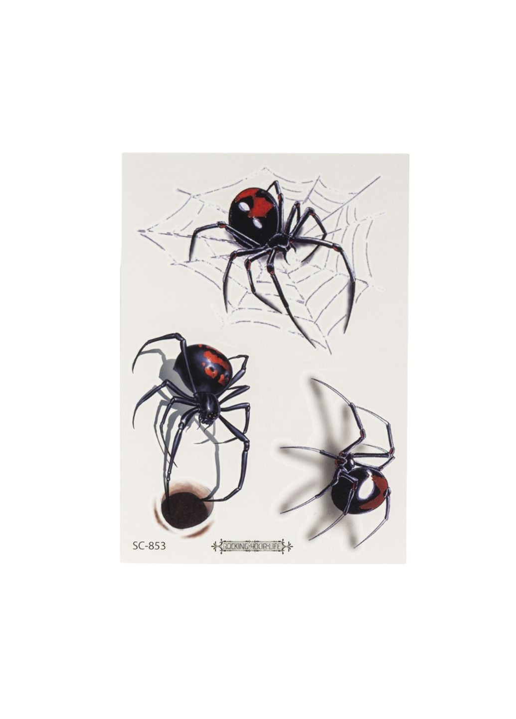 Набір тимчасових тату «Павуки» колір різнокольоровий CB-00285399 No Brand (361855643)