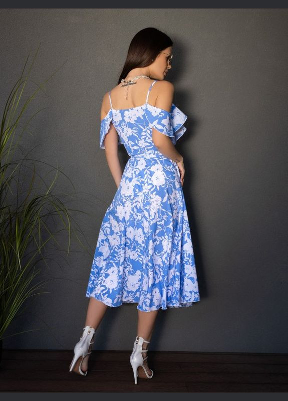 Голубое платье 14674 голубое ISSA PLUS однотонное