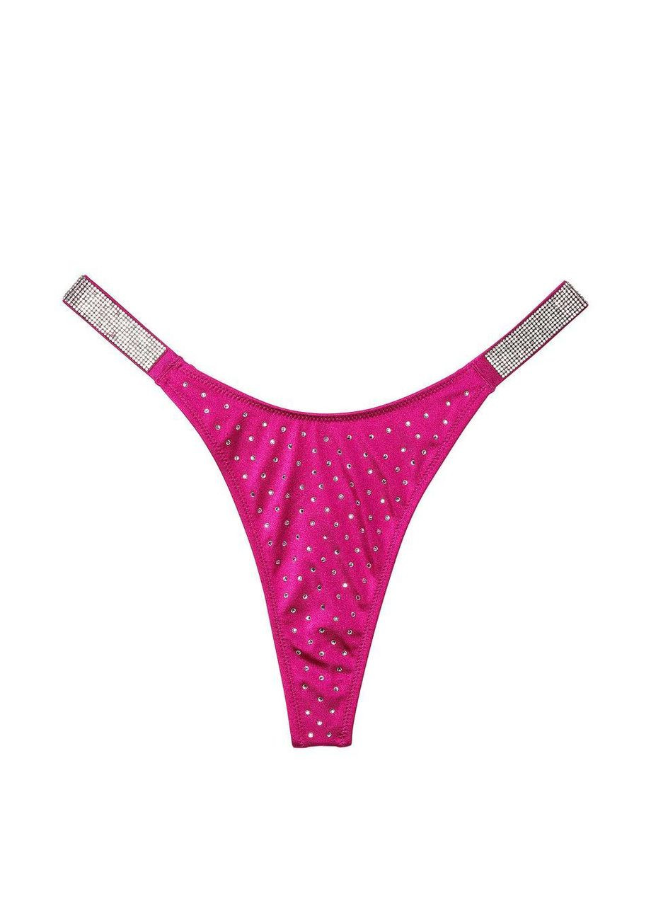 Фуксиновий (колору Фукія) демісезонний жіночій купальник bikini top shine strap bombshell pushup thong berry blush 75b/xs Victoria's Secret