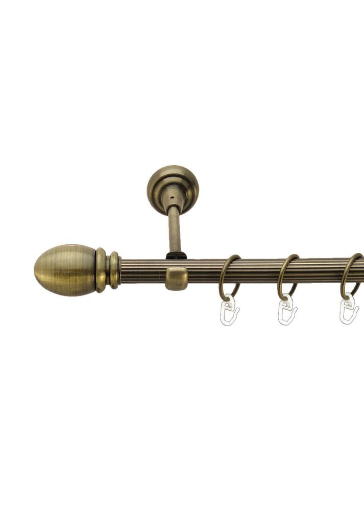 Карниз Белуно металлический однорядный открытый рифленая труба Антик 19 мм 300 см (00-00021966) ORVIT (300692149)