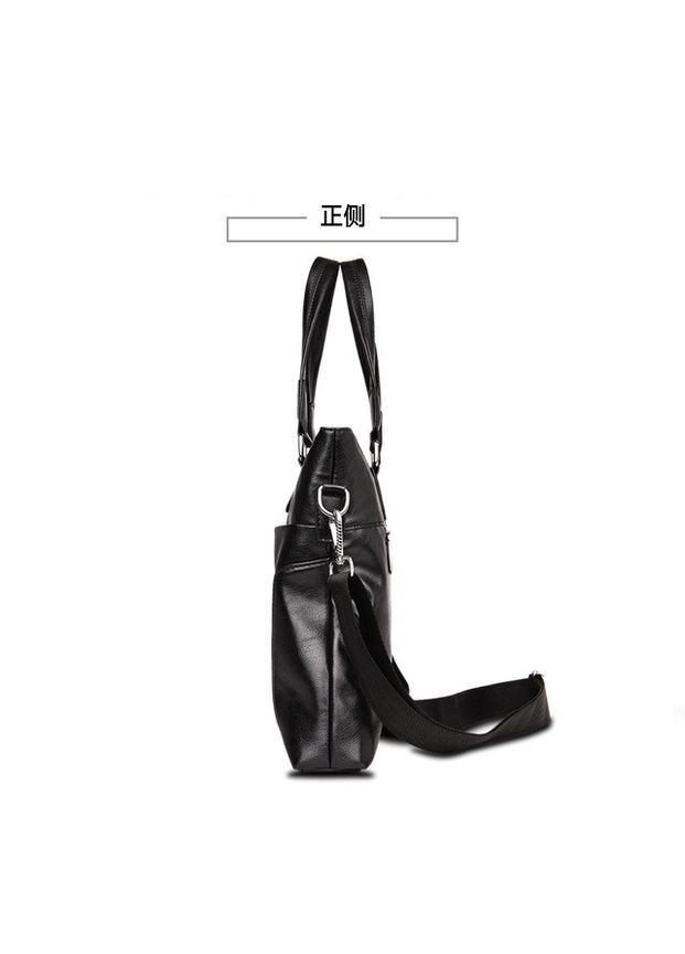 Діловий чоловічий портфель із ПУ шкіри з блискавкою чорний No Brand (351536627)