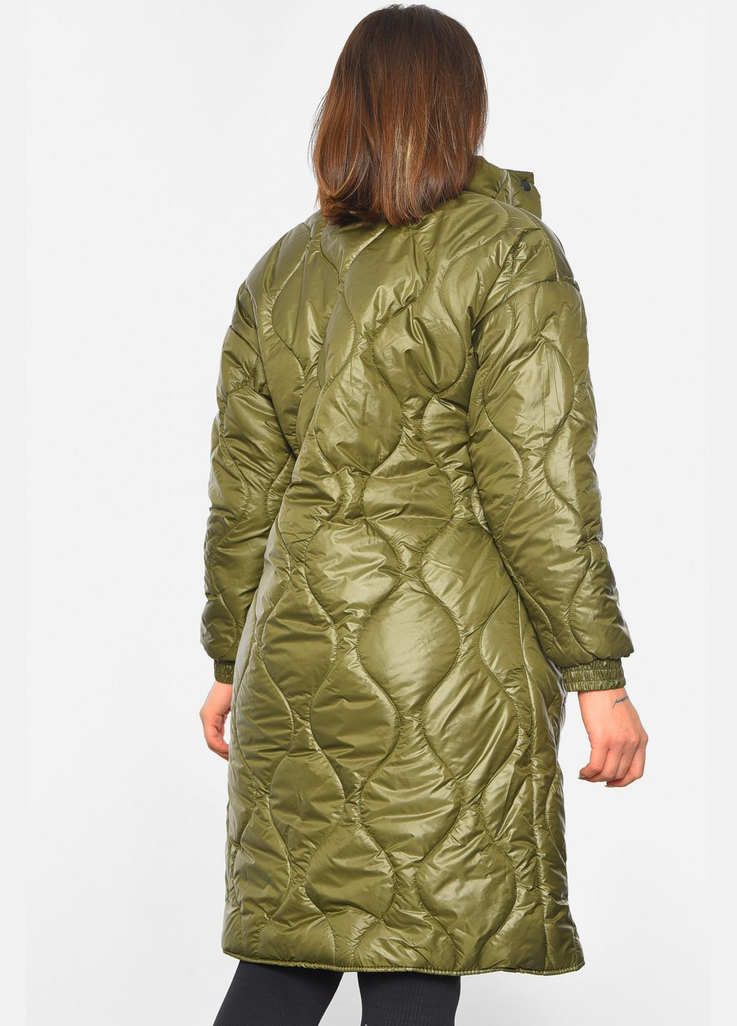 Оливкова (хакі) демісезонна куртка жіноча демісезонна кольору хакі Let's Shop