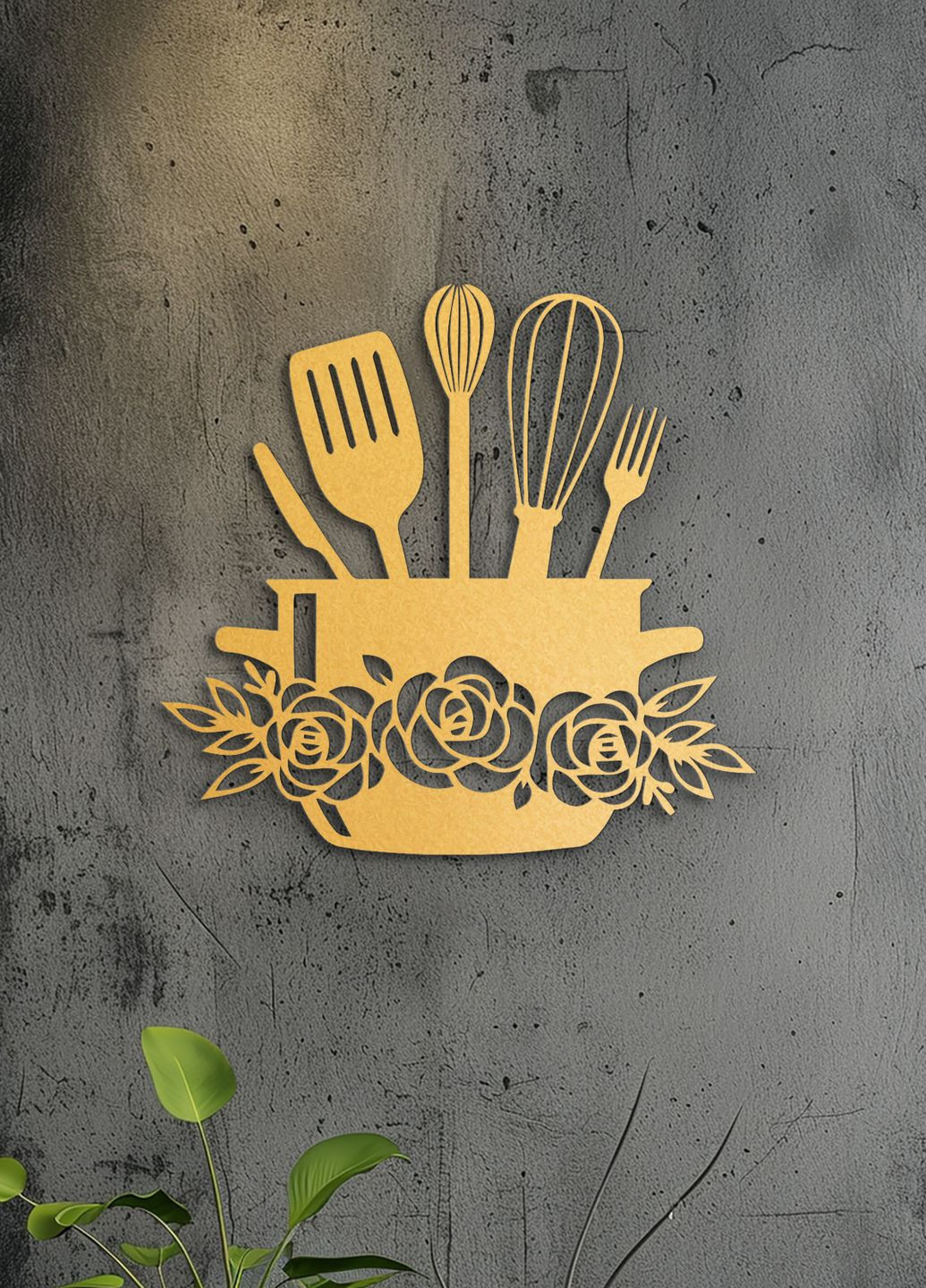 Дерев'яна картина на кухню, декоративне панно з дерева "Каструля господині", стиль лофт 35х38 см Woodyard (292013303)