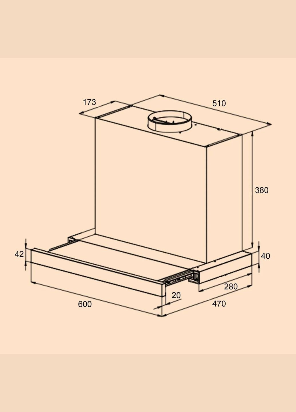 Витяжка телескопічна Mariana Neo 60 з екраном 640 м3 (10035925) Klarstein (338194812)