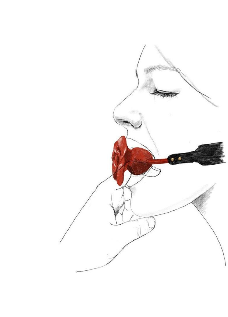 Роскошный кляп в виде розы Rose Ball Gag, двойное использование Zalo (371390789)