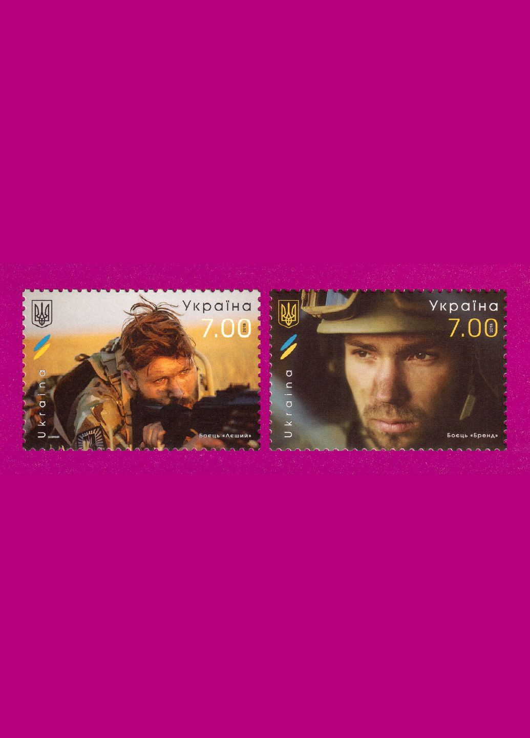 Марка 2018 года бойцы Бренд и Леший, серия Укрпошта (313294270)