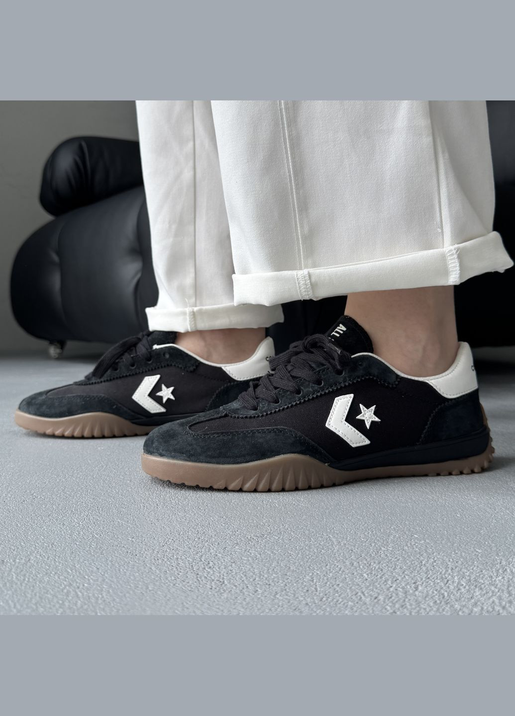 Черные демисезонные кроссовки мужские и женские converse run star trainer black | конверс ран черные No Brand