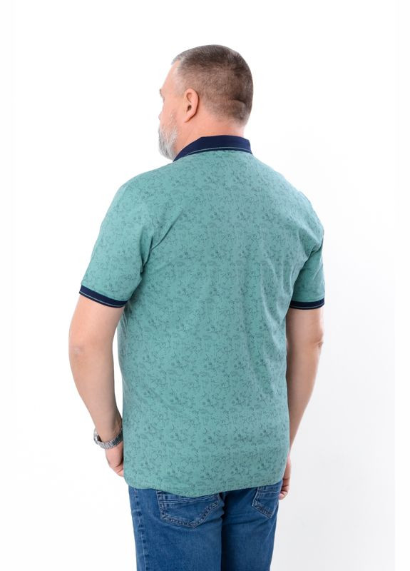 Мятная футболка мужская поло (батал) (p-16543) Носи своє