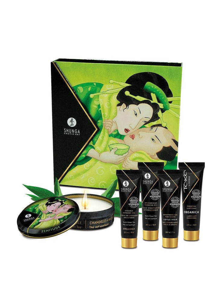 Подарунковий набір GEISHAS SECRETS ORGANICA – Exotic Green Tea: для шикарної ночі вдвох Shunga (298576458)
