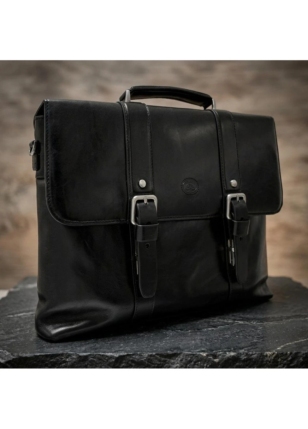 Чоловічий портфель з натуральної шкіри Italico 9225G-38 (90415) Чорний Tony Perotti (402441910)
