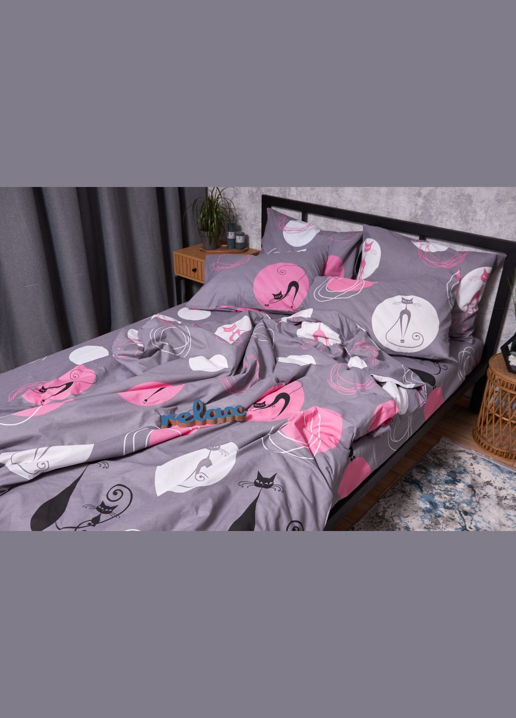 Комплект постельного белья Бязь Gold Люкс «Mauve Cats» Детский 110х140 наволочки 2х50х70 (MS-830000079) Moon&Star MauveCats (293173156)