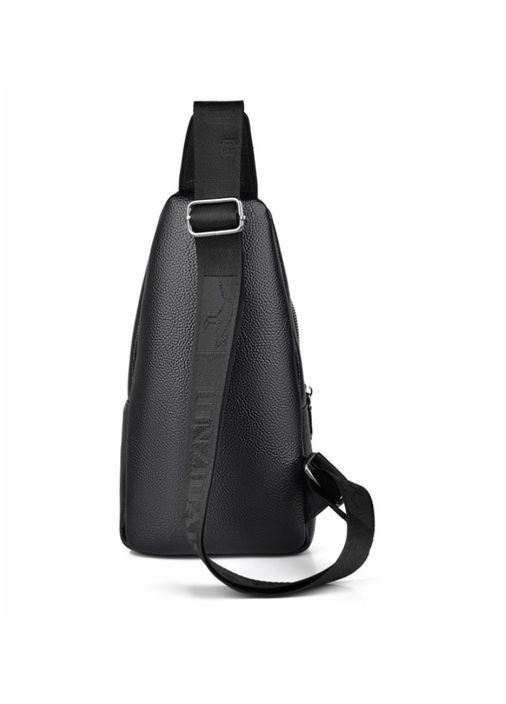 Чоловіча сумка бананка нагрудна Junzidaishu слінг барсетка чорна Eton (325482442)