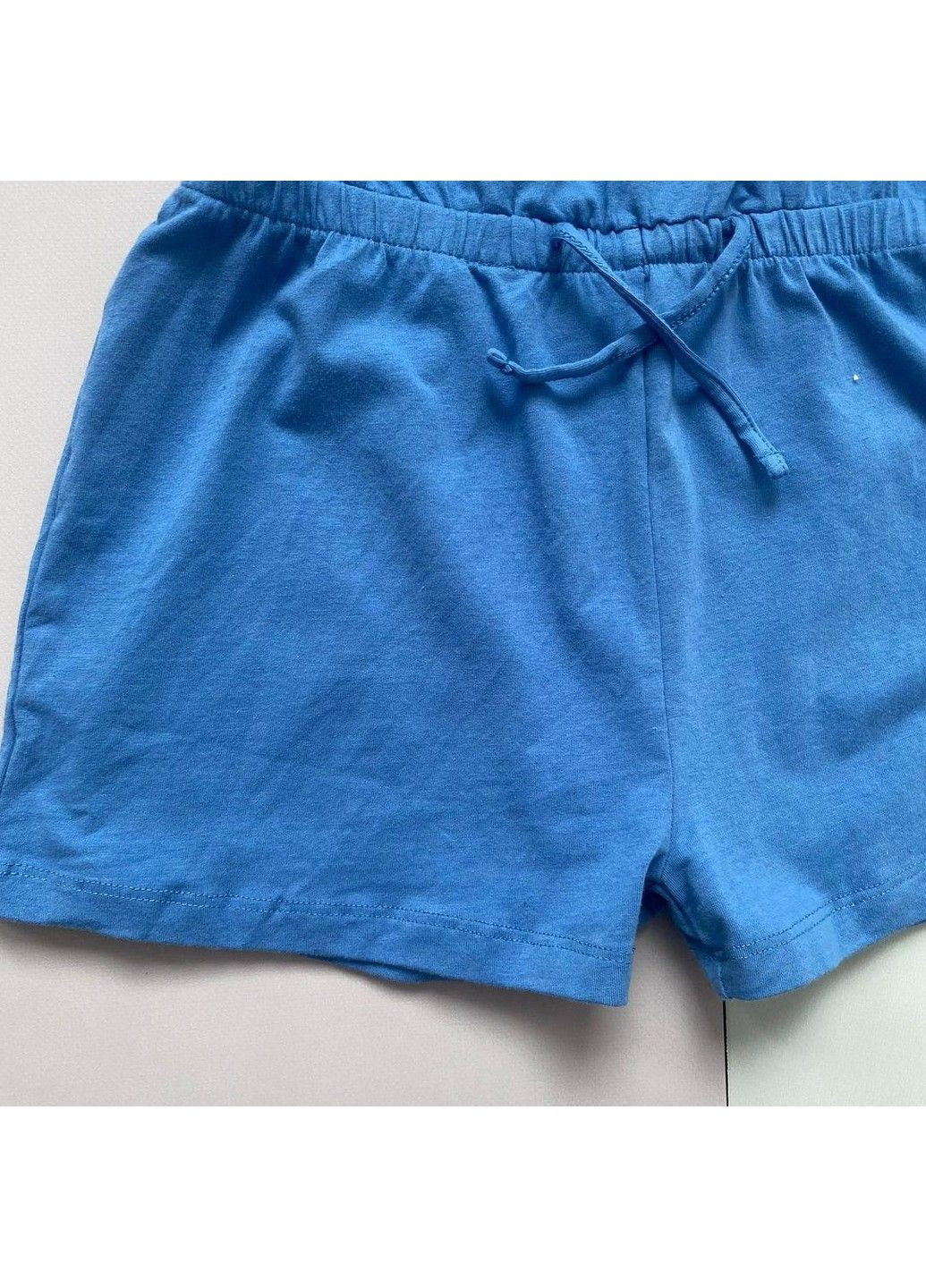 Комбинезон ромпер хлопчатобумажный летний на девочку, синий. Lupilu (333334687)