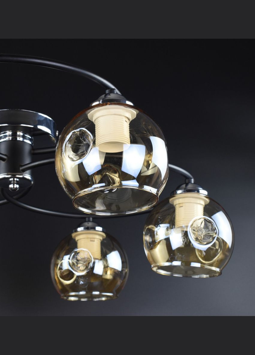 Люстра потолочная на 6 лампочек 26177 Черный 20х70х70 см. Sunnysky (364492763)