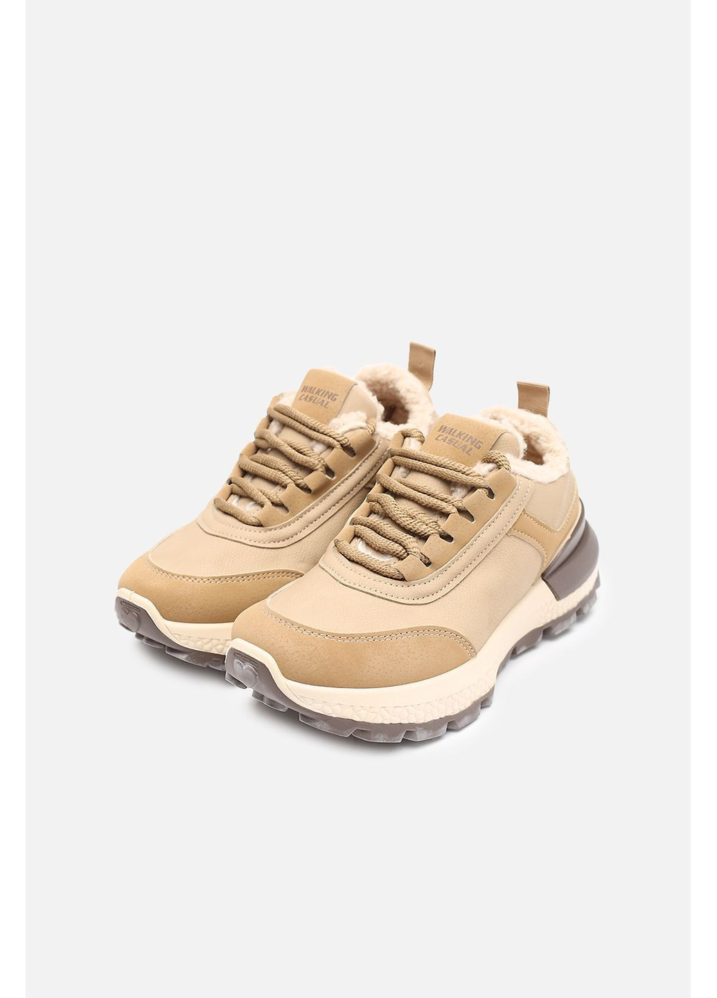 Кроссовки женские цвет бежевый ЦБ-00286534 Gipanis бежевые зима (364964321)