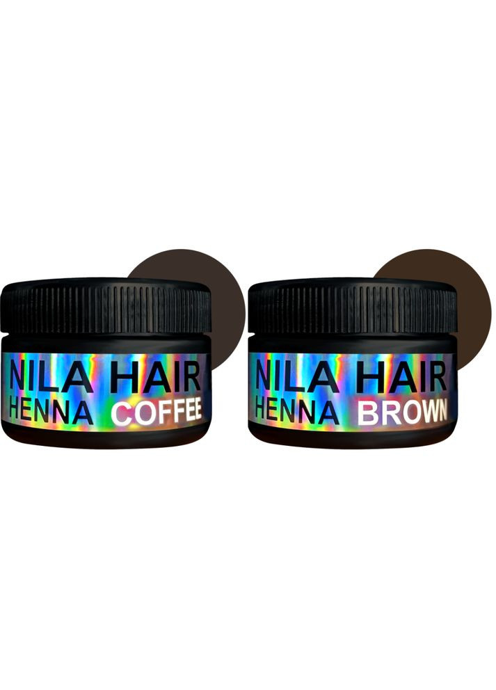 Набор Хна для волос Кофе Coffee 60г + Коричневый Brown 60г Nila (335877628)