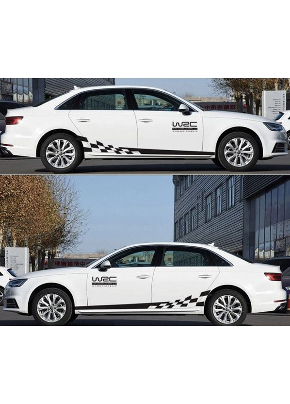 Наклейки смуги на двері і дзеркала авто 3D TUNING STUDIO WRC B 2000х250х0.060мм=2штуки No Brand (362499835)