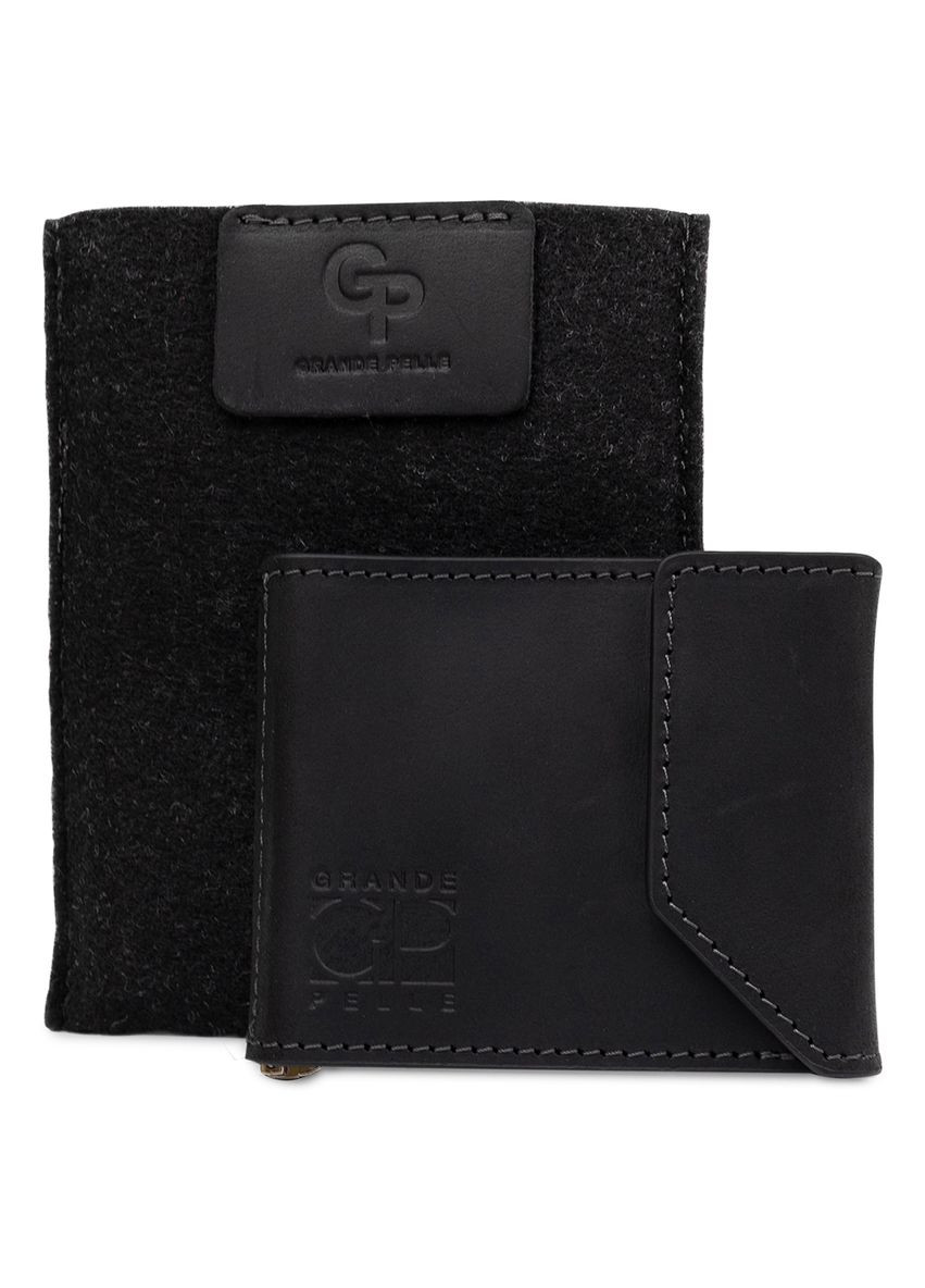 Чоловічий затискач для грошей з магнітом та кишенями зі шкіри чорний (sku_11404) No Brand (327819882)