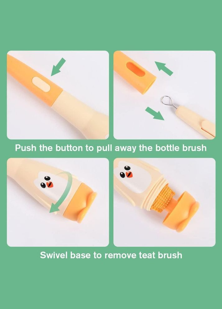 Набор щеточек для бутылочек 3 в 1 желтого цвета (TA0075) No Brand (327416684)