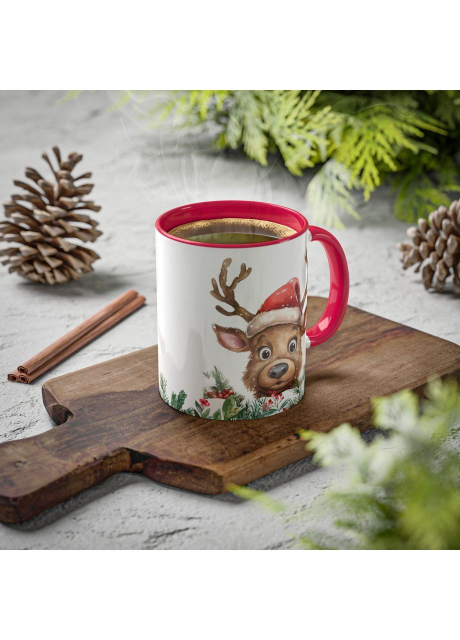 Чашка с принтом "Рождественский олень" No Brand (368671292)