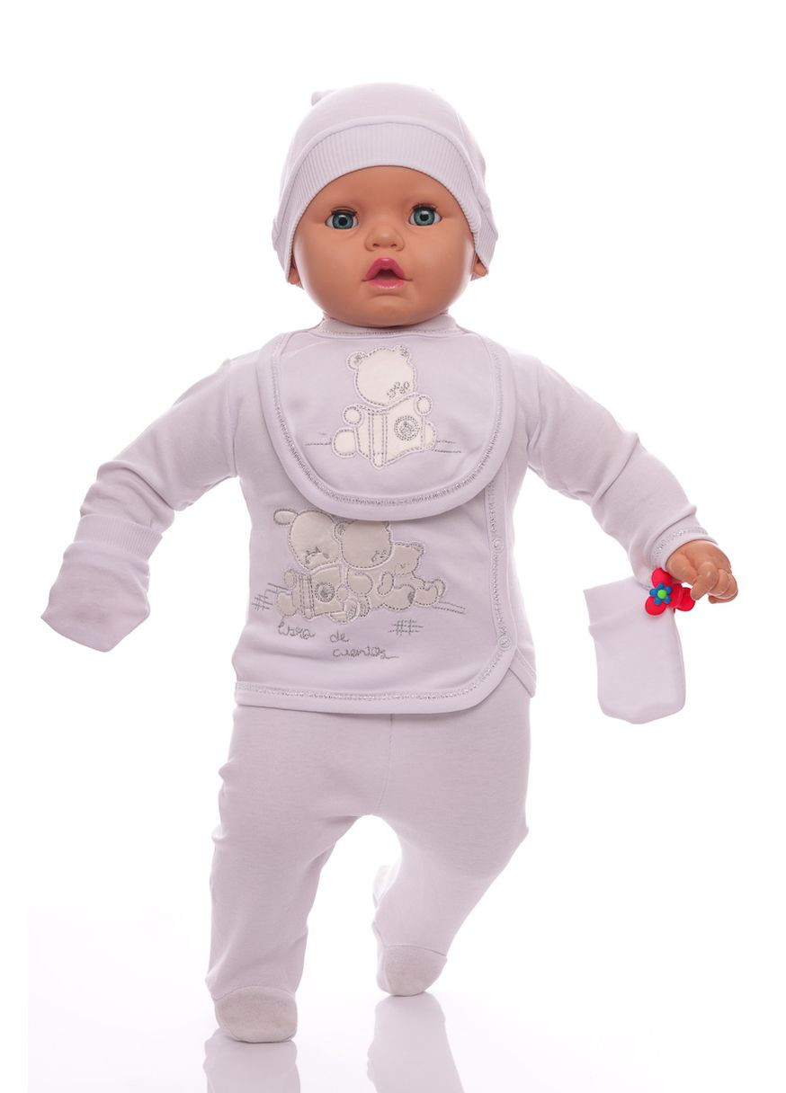 Білий комплект розпашонка, повзунки трикотажний best friends білий 56 см (41817) BABYKROHA