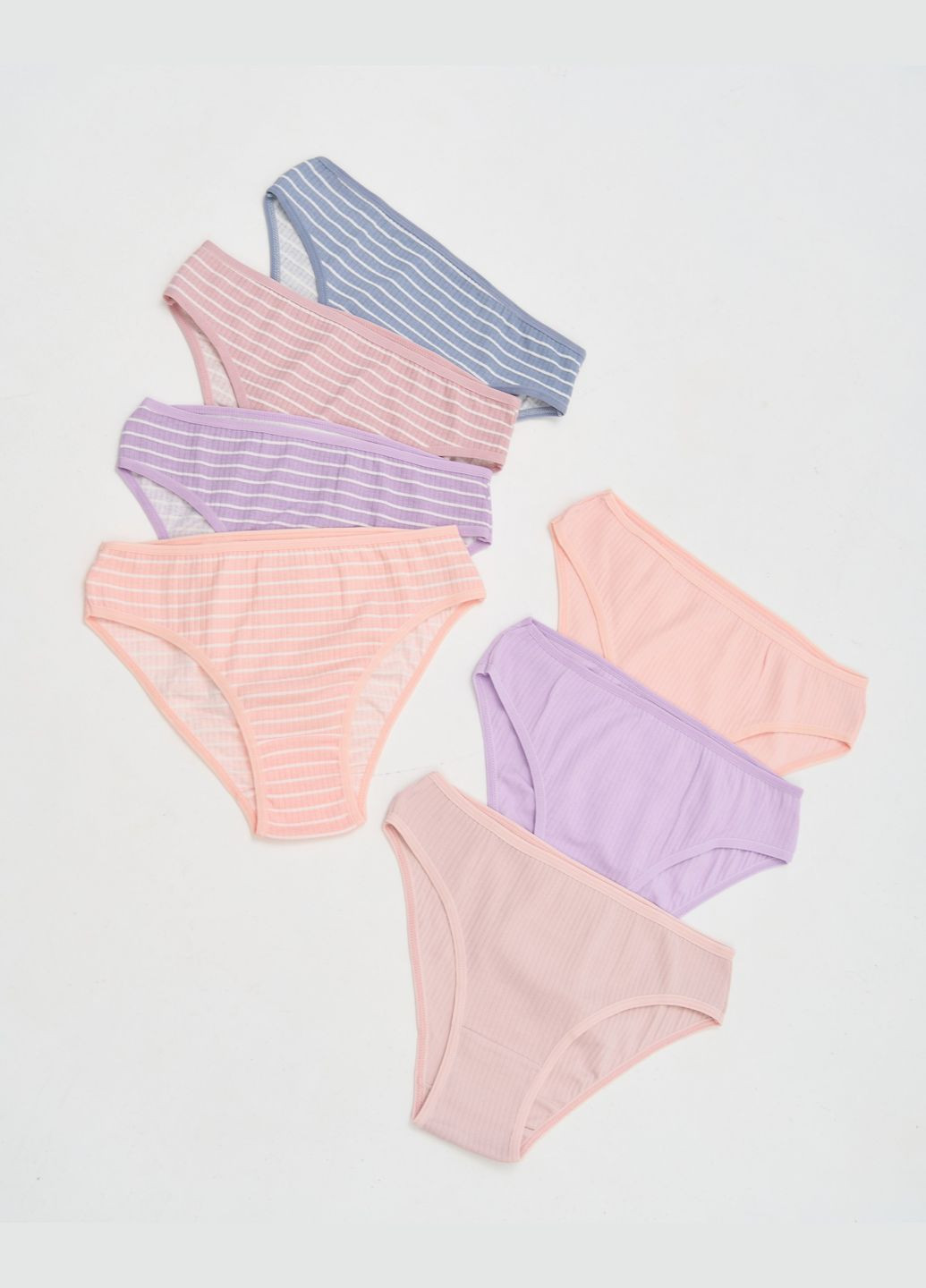 Жіночі трусики тижневки в рубчик – комплект 7 пар Nicoletta (342119986)