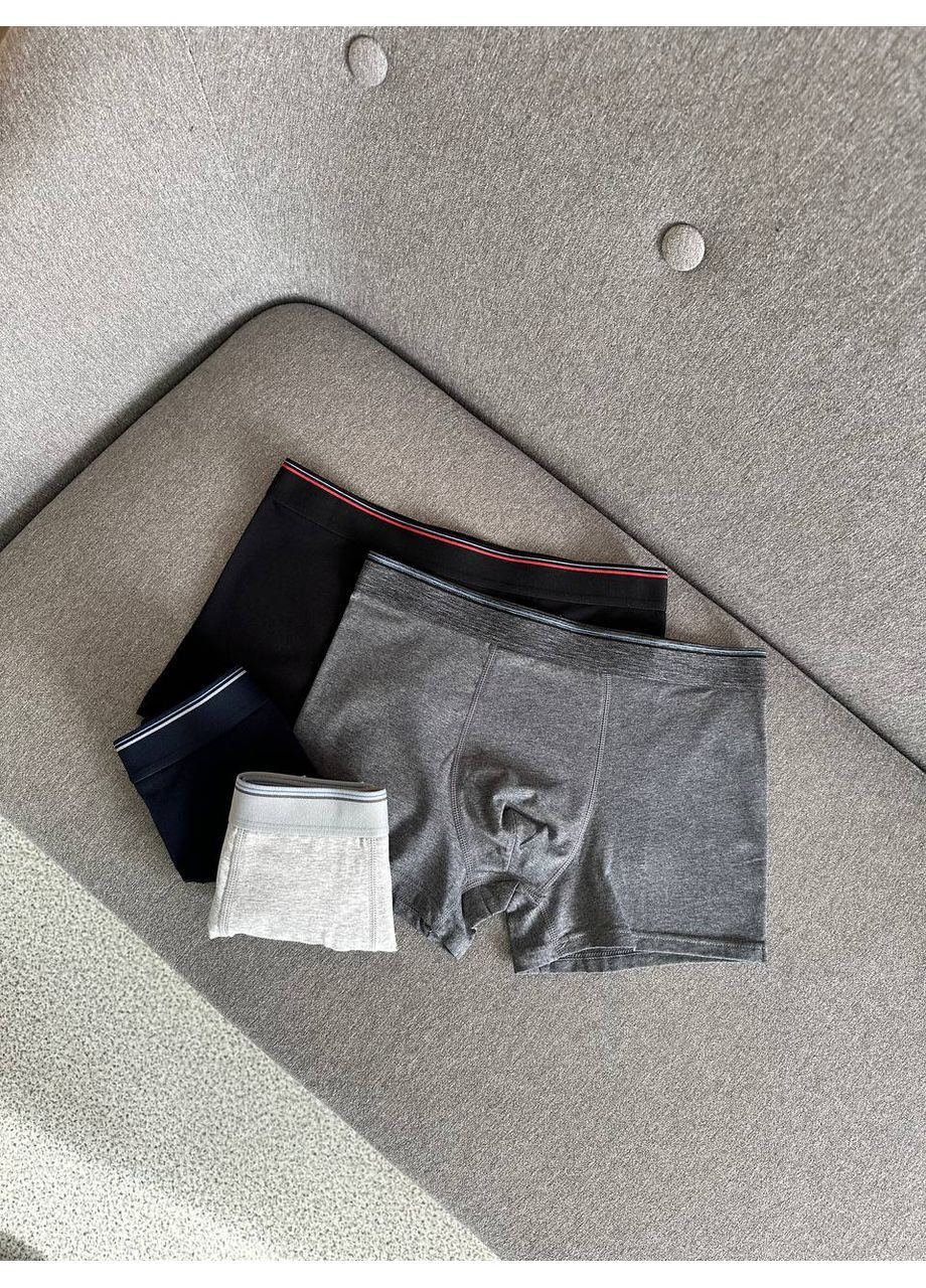 Мужские трусы на широкой резинке, боксерки мужские хлопчатобумажные, набор мужских трусов-боксеров 4шт. No Brand Труси (366023669)