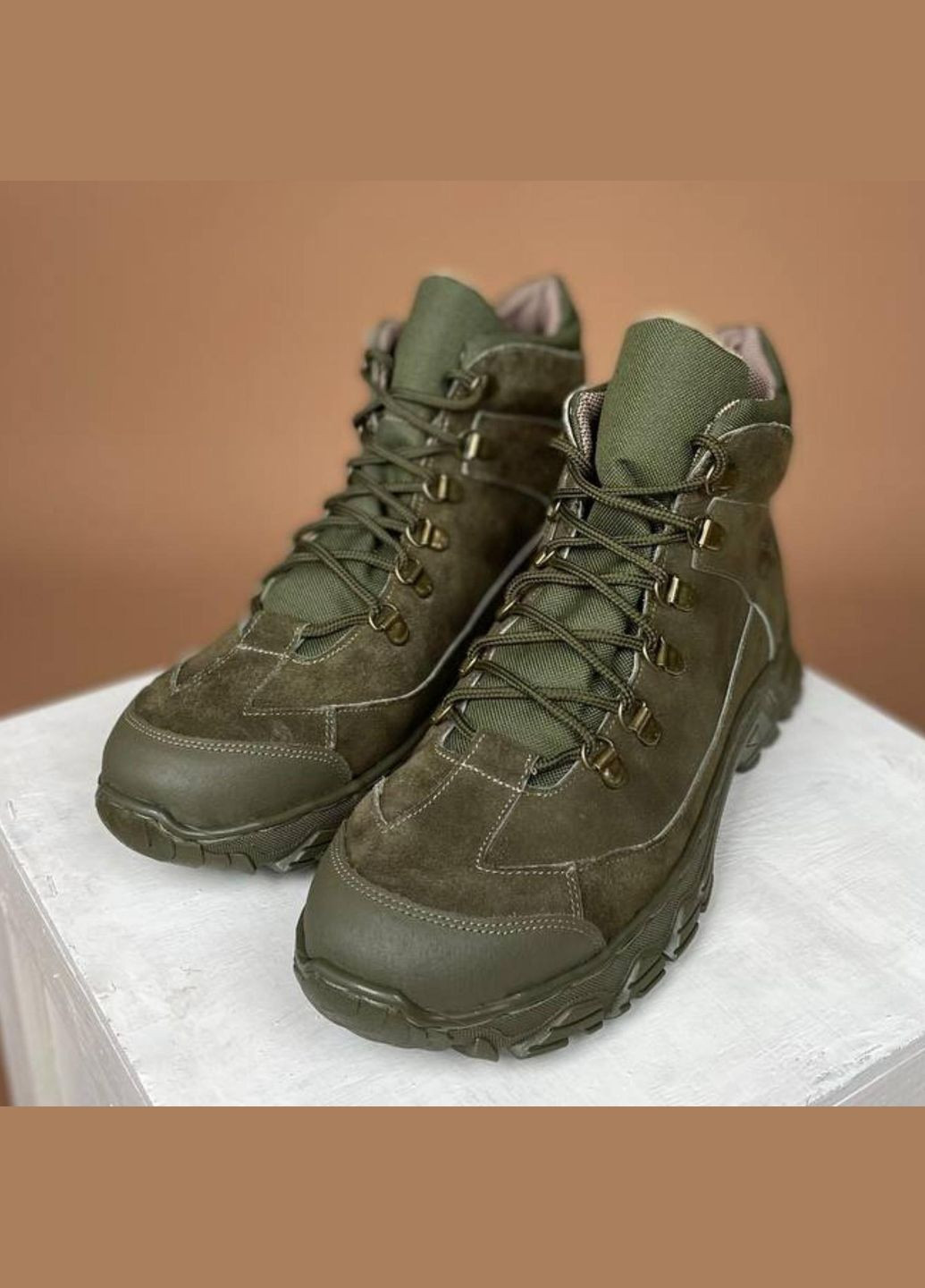 Берцы Мужские Зимние Тактические. 36-50р Олива. Из Натуральной кожи! MBZM-1021 No Brand (301138748)