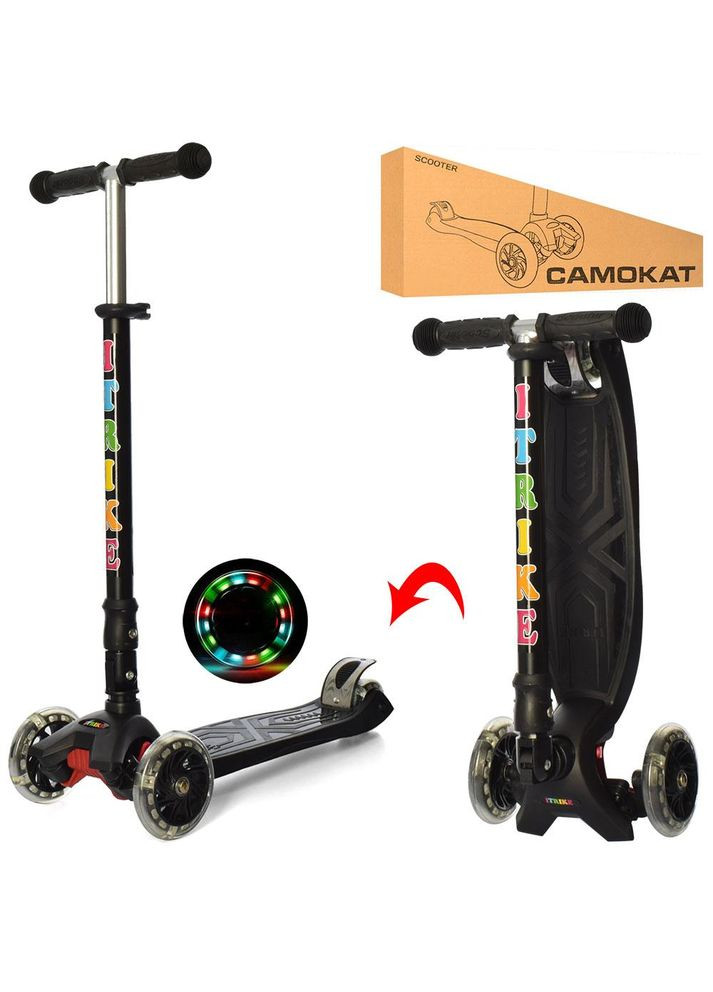 Самокат детский трехколесный JR 3-003-1-B MAXI, с подсветкой колес iTrike (305392434)