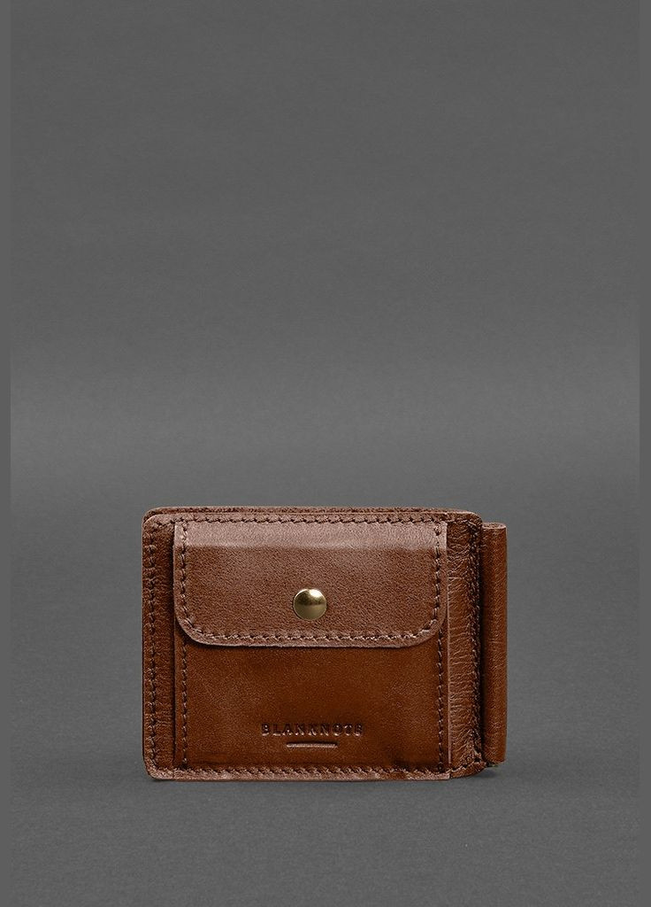 Кожаное портмоне 13.0 зажим светло-коричневый краст (A-028272) BlankNote (328444994)