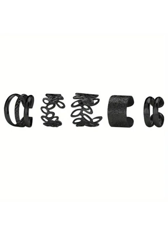 Клипсы черные 5 шт с листьями 1.3 см из нержавеющей стали OrnatusDivinus924 Liresmina Jewelry (322265790)