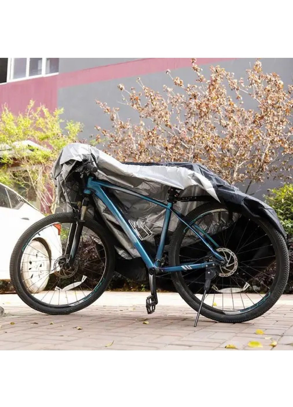 Чохол накидка вологозахисний для захисту мотоцикла велосипеда скутера від атмосферних явищ 11х190х68 см (477116-Prob) Чорний Unbranded (294654854)