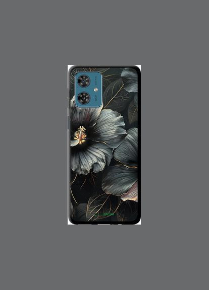Чехол на Motorola Moto G54 Черные цветы "6031b-3339-2448" Endorphone (348079851)