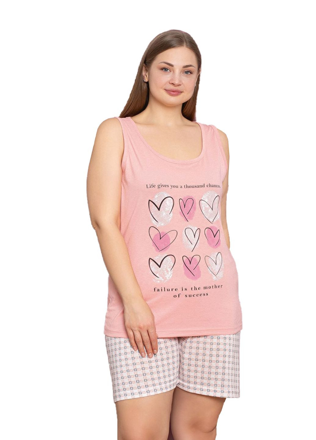 Пудровая пижама домашний костюм майка + шорты No Brand