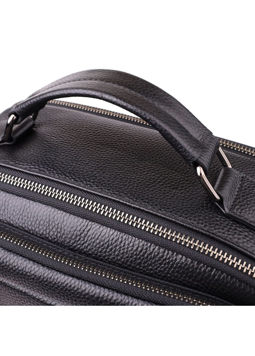 Багатофункціональний рюкзак із натуральної шкіри з ортопедичною спинкою Vintage чорний No Brand (352167690)