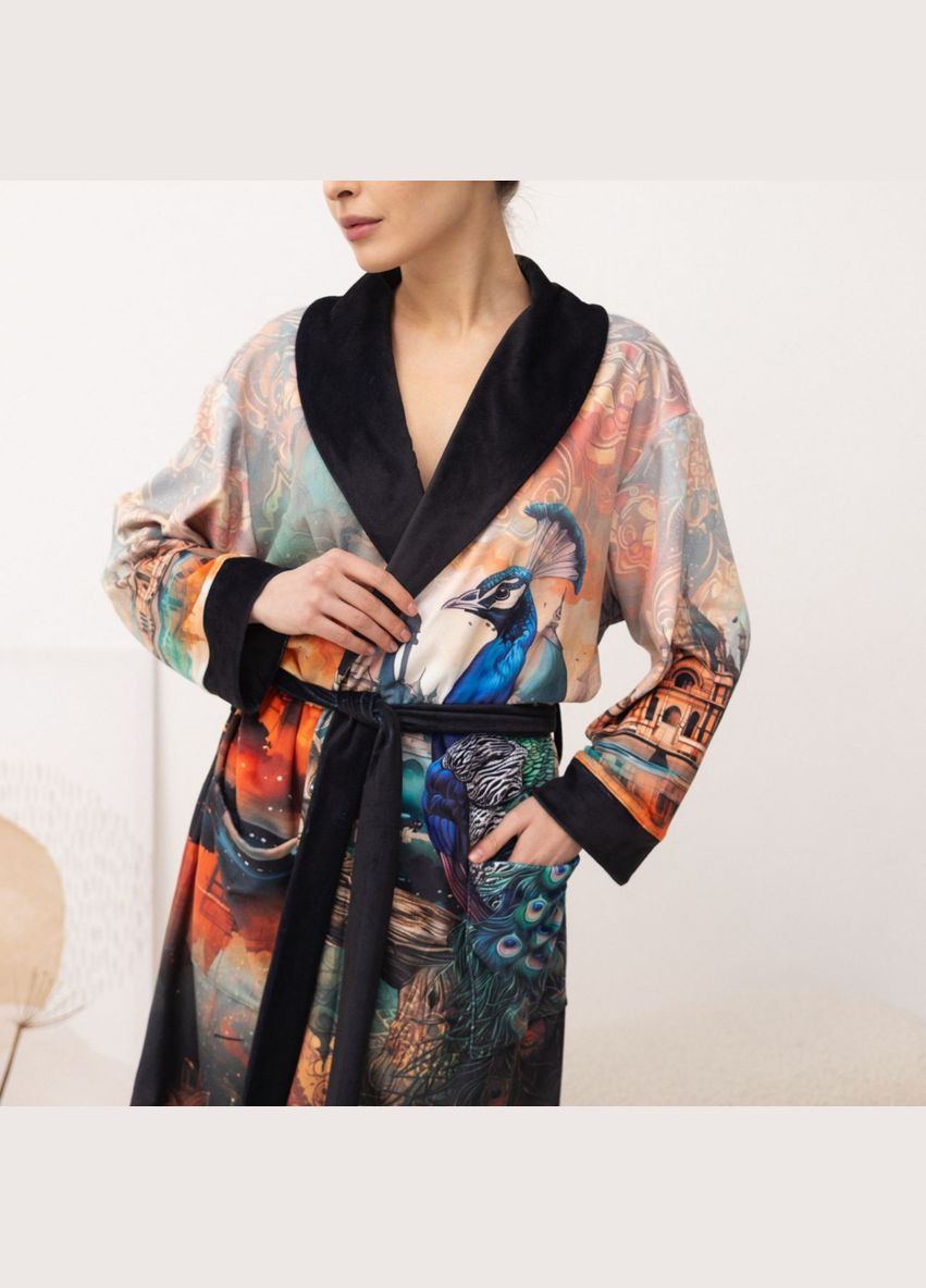 Халат женский из плюшевого велюра эксклюзивный India 18346 M-L FlexDress (336873864)