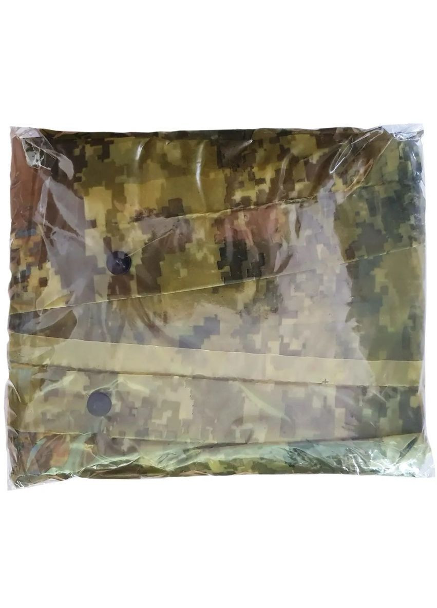 Многоразовый дождевик плащ тактический на кнопках с капюшоном ПИКСЕЛЬ, размер универсальный L-5XL (50-60) Eva (301536163)