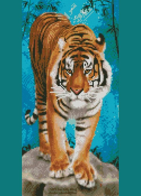 Алмазная картина по номерам Тигр на камне 50х25 см BA-0001 ( ) Strateg (328944356)