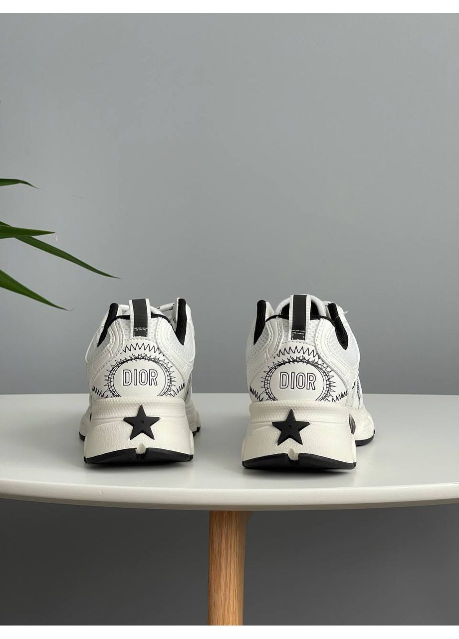 Кроссовки женские и мужские Dior Chrono White Black | Диор Хроно белые No Brand белые демисезоны (353690641)