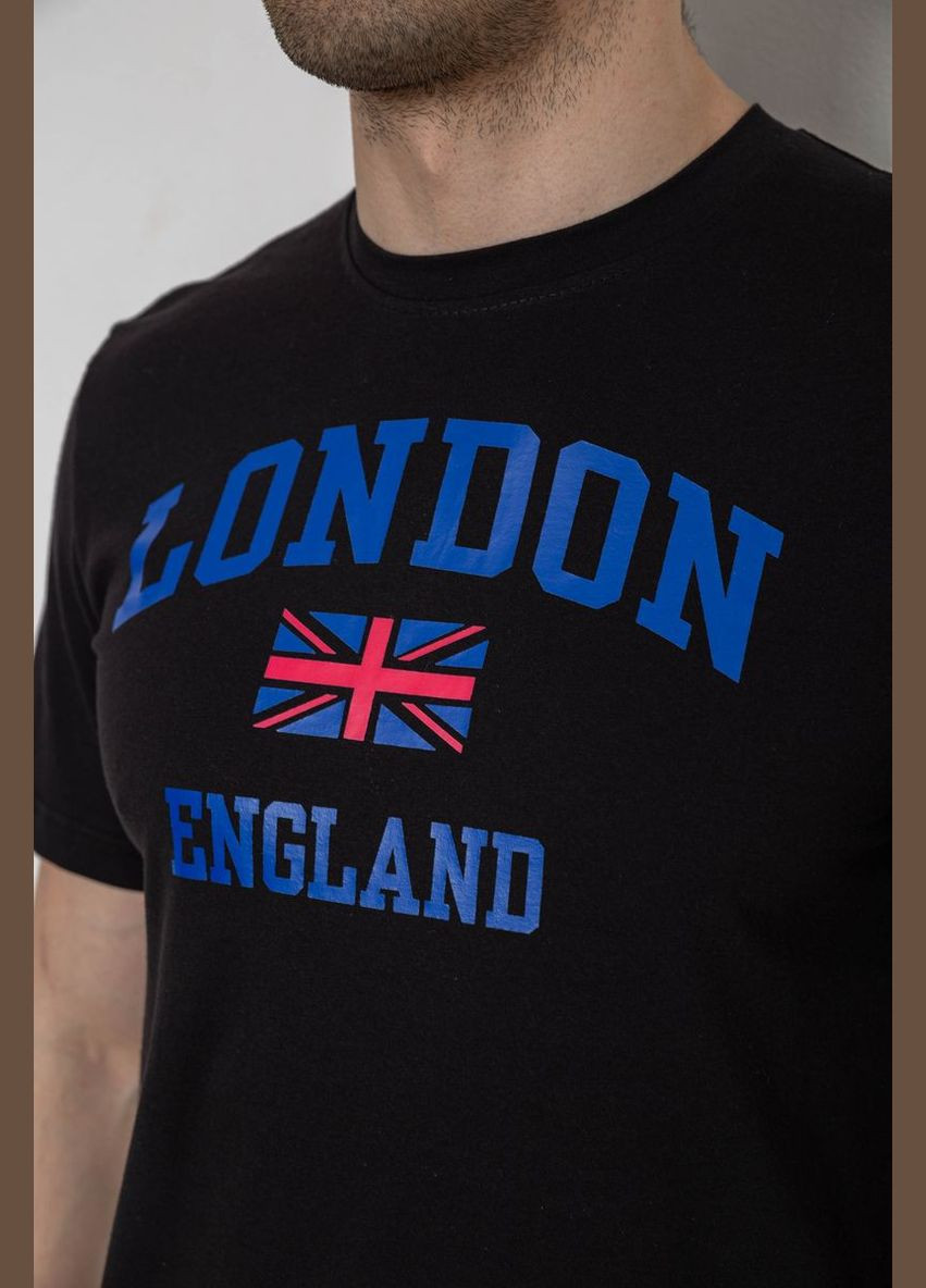 Чорна футболка чоловіча з принтом,, 241r1909 Ager