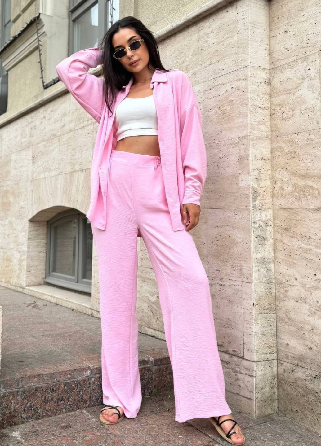 Костюм-двойка: свободная рубашка и брюки палаццо Tik-Tak (326769983)